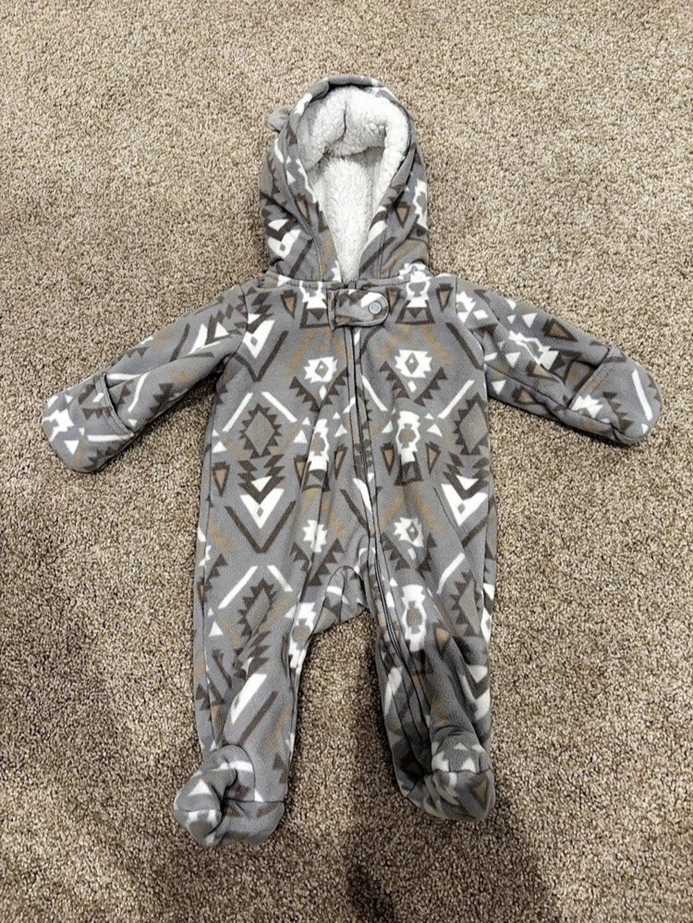 Carter's Aztec Print Sherpa-Lined Hooded Snowsuit Footie Newborn